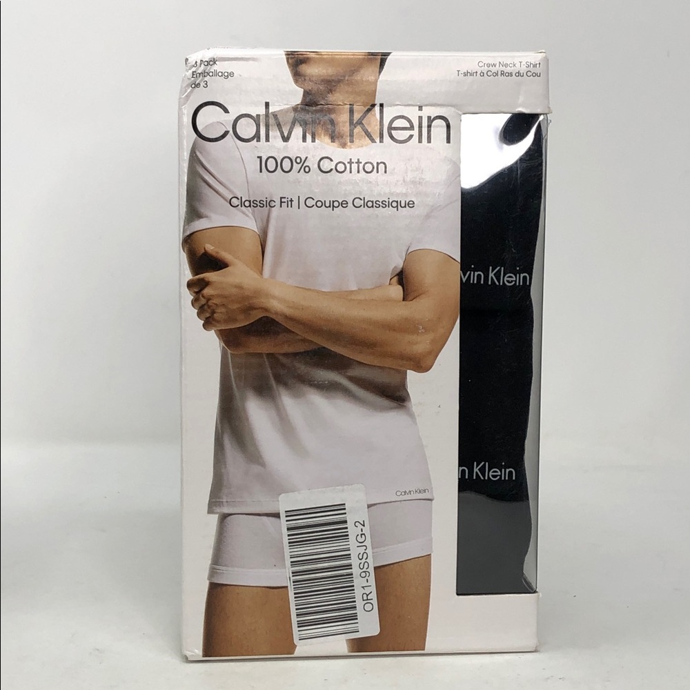 Calvin Klein Black 3-Pack Crew Neck 100% Cotton Men’s T-Shirts- Size S
